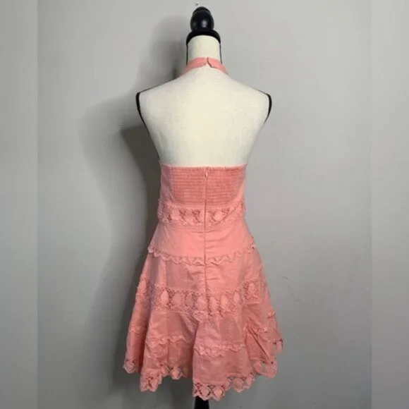 NWT Endless Rose Peach Halter Neck Lace Trim Mini Dress - threedaughtersproperties.com NWT Endless Rose Peach Halter Neck Lace Trim Mini Dress - threedaughtersproperties.com